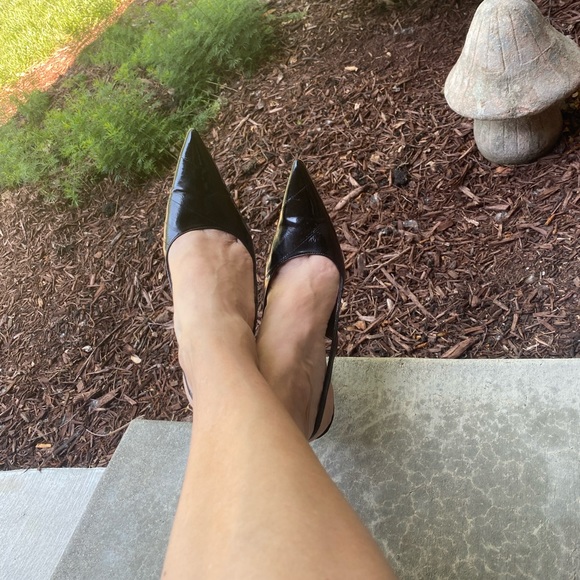 Pelle Mode Size 7 Women’s Black Eel Skin Heels - Picture 4 of 8